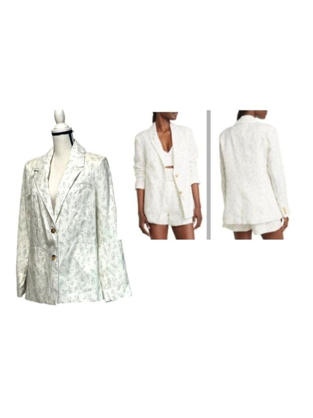 BLANKNYC  Floral Print Linen Blazer In Flower Field, Sz. S